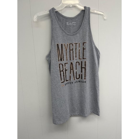 Under Armour Tops - Under Armour Scoop Neck Heat Gear‎ Tank Top Womens Grey Myrtle Beach S Small